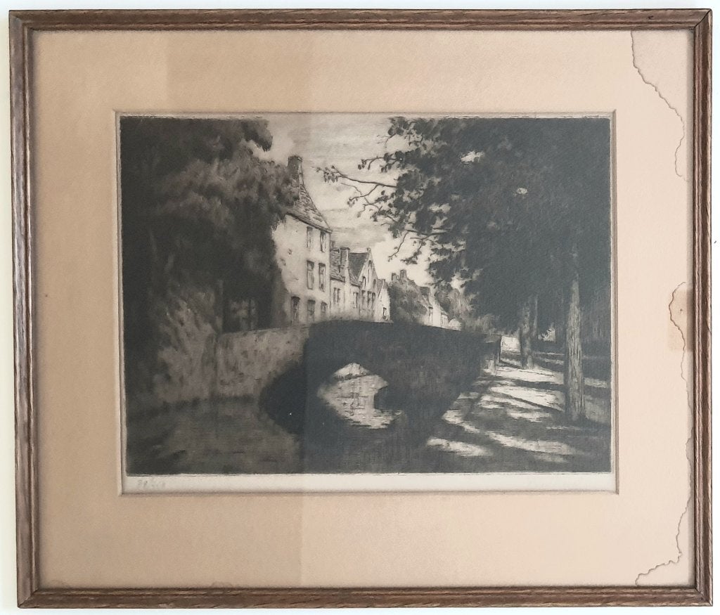 Brugge, Frédéric Louis Levé (1877-1968), Antiek en Kunst, Ophalen of Verzenden, Ets