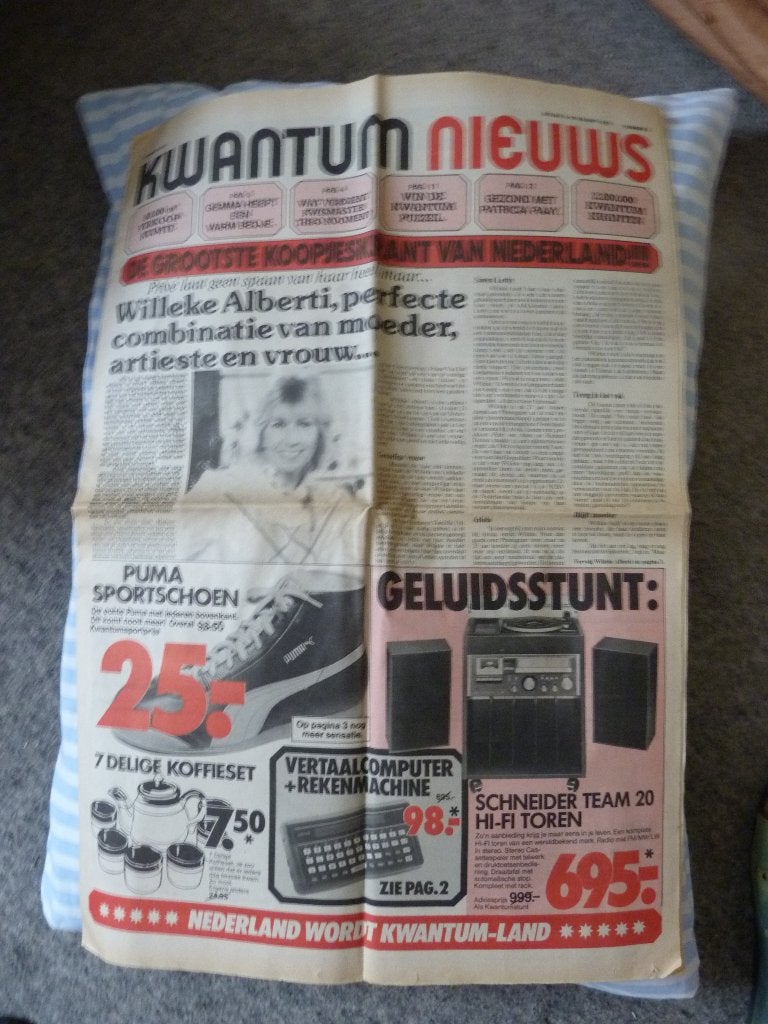 Krant Kwantum nieuws maart 1982! + Willeke Alberti, Verzamelen, Ophalen of Verzenden, 1980 tot heden, Nederland, Krant