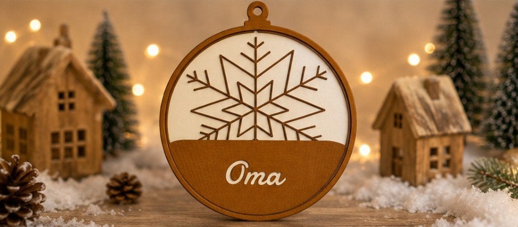 Gepersonaliseerde draaiende kersthanger met naam, Sneeuwvlok, Ophalen of Verzenden, Nieuw