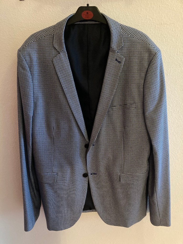 Te koop: NIEUW zwart/wit/blauw geblokt colbert, maat 56, WE., Kleding | Heren, Kostuums en Colberts, WE, Blauw, Ophalen of Verzenden