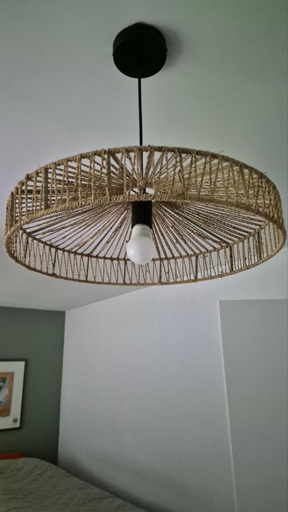 Hanglamp Fedde - Jute/Hennep, Huis en Inrichting, Lampen | Hanglampen, Zo goed als nieuw, Minder dan 50 cm, Overige materialen