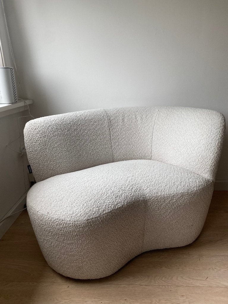 WOOOD Fauteuil creme boucle stof, Ophalen, 75 tot 100 cm, Zo goed als nieuw, Stof