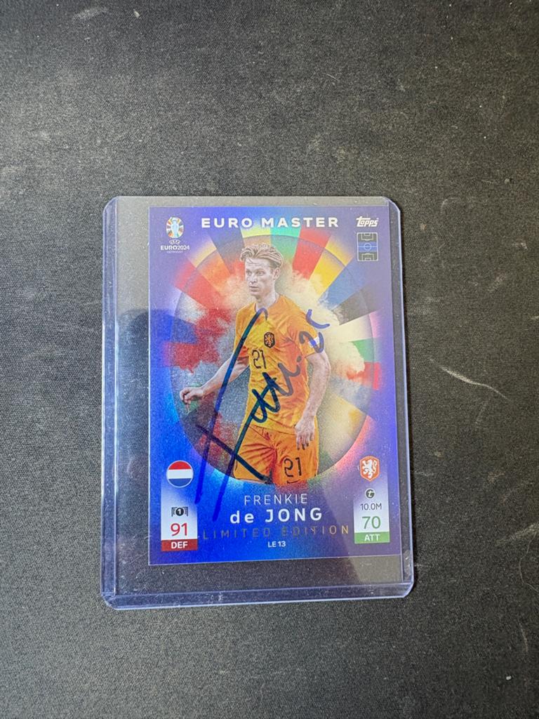 Frenkie de Jong - Gesigneerde voetbalkaart Topps Match Attax, Verzenden, Zo goed als nieuw, Buitenlandse clubs, Spelerskaart