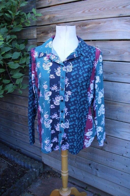Blouse groen/ wijnrood/ roze Studio Anneloes mt XXL travel v, Studio Anneloes, Meerkleurig, Maat 46/48 (XL) of groter, Ophalen of Verzenden