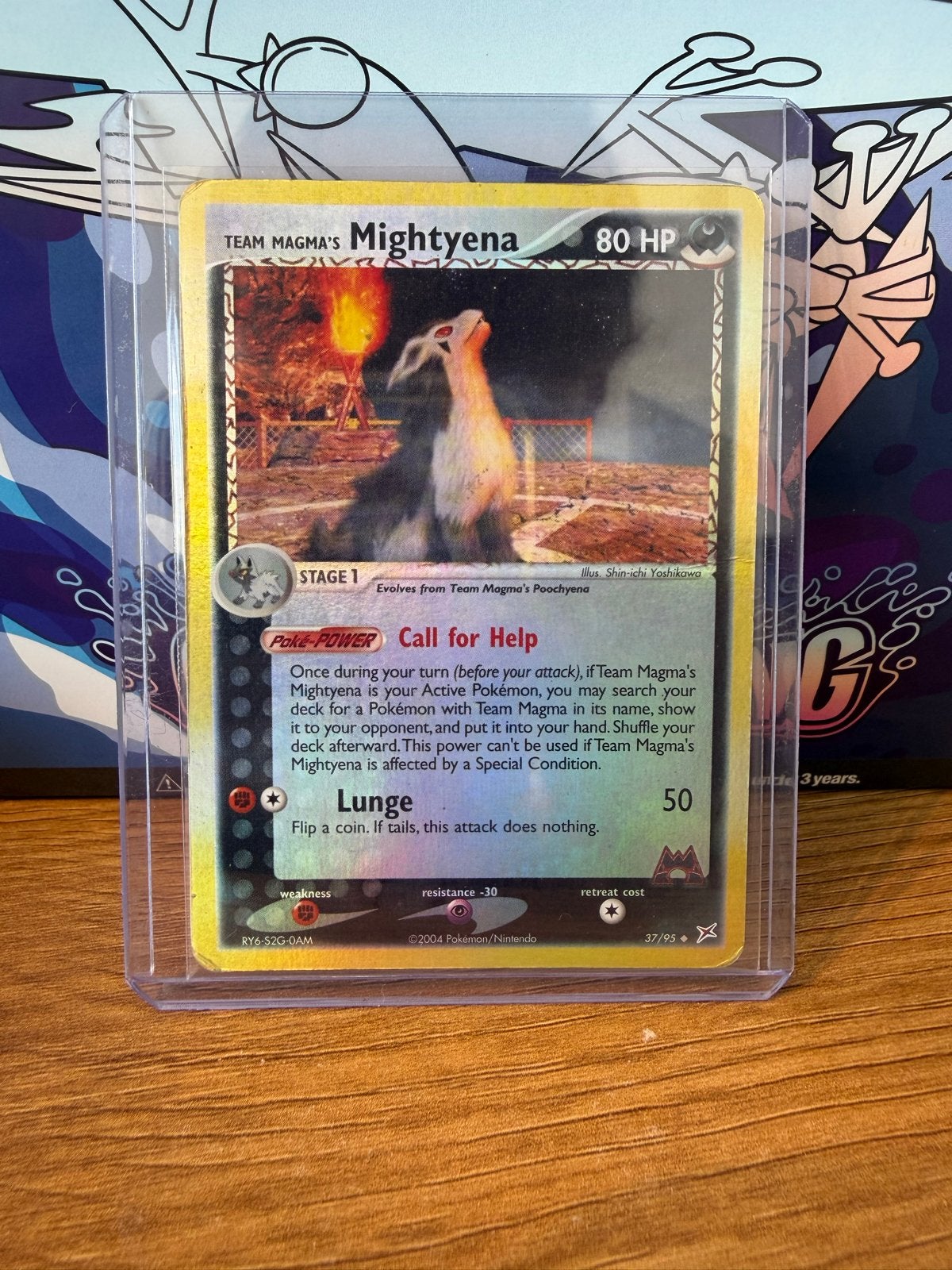 Pokemon kaart: Team Magma's Mightyena (2004), Ophalen of Verzenden, Gebruikt, Losse kaart