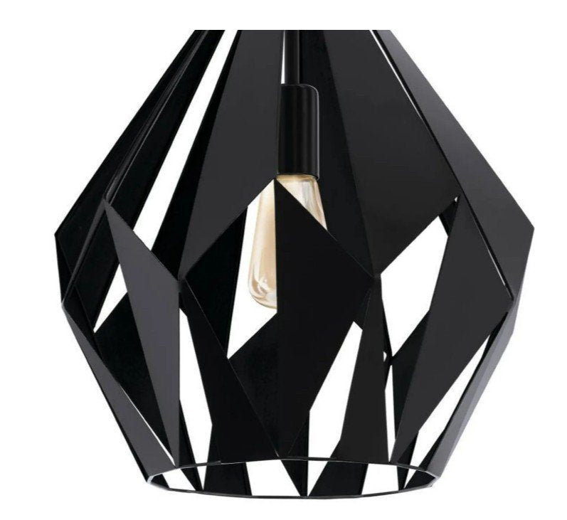 Hanglamp Eglo Carlton zwart/koper, Huis en Inrichting, Lampen | Hanglampen, Ophalen, Zo goed als nieuw, Metaal, Modern