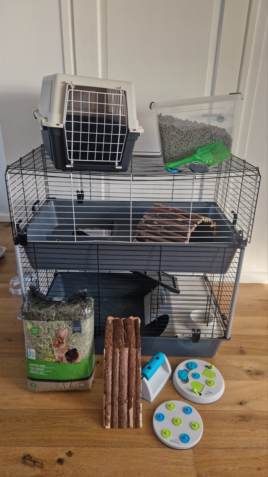 Konijnenhok met veel accessoires | starterset, Ophalen, Kooi, 110 cm of meer, 90 cm of meer