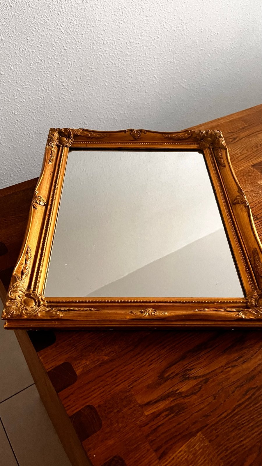 Gouden Barok Spiegel - Klassiek en Elegant, Ophalen, Rechthoekig, Minder dan 50 cm, Minder dan 100 cm