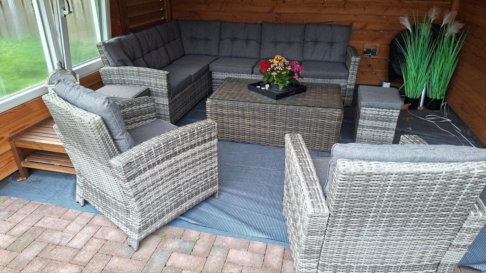 Loungeset Sicilia, Tuin en Terras, Ophalen, Zo goed als nieuw, Wicker, Bank