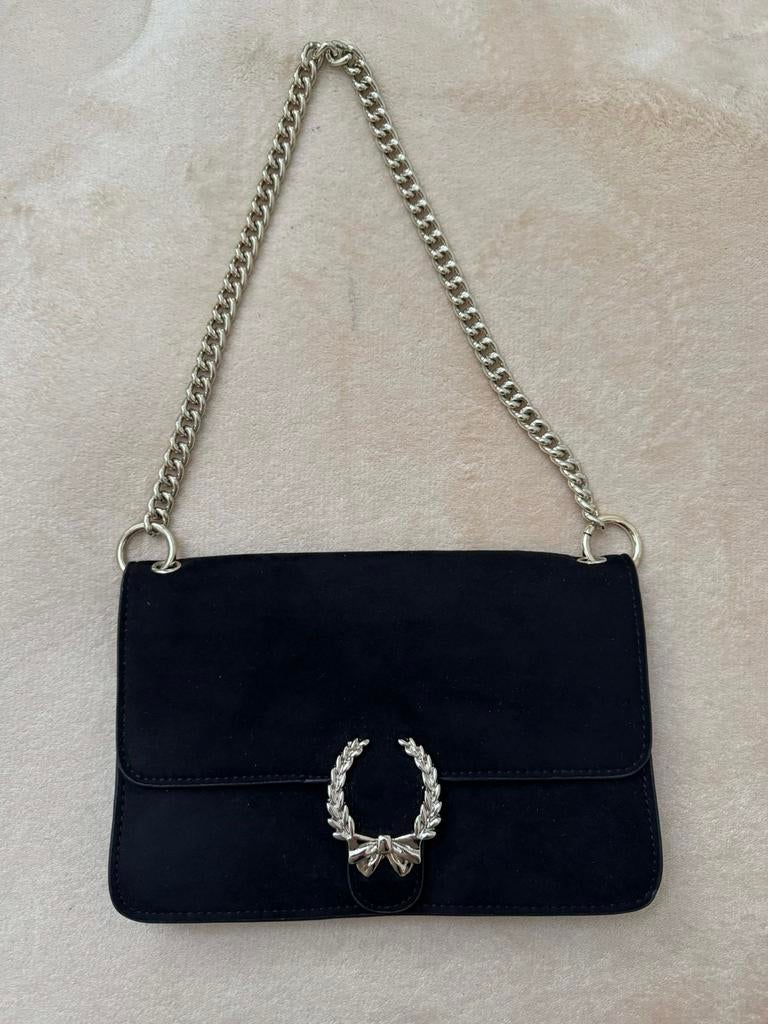 Sac Morgan Zwart suède avondtasje, Sieraden, Tassen en Uiterlijk, Tassen | Damestassen, Ophalen of Verzenden, Zo goed als nieuw