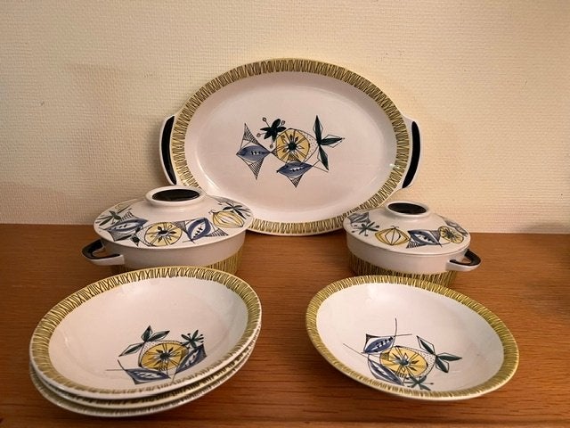 Stafangerflint servies Flamingo, Antiek en Kunst, Antiek | Servies los, Ophalen of Verzenden