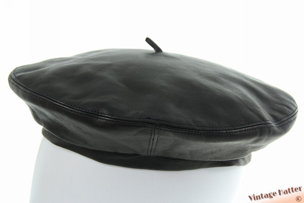 Baret AnneMary zwart nappa leer 56 en 58 nieuw, 56 of 57 cm (M, 7 of 7⅛ inch), AnneMary (Italy) (510/P), Hoed, Nieuw