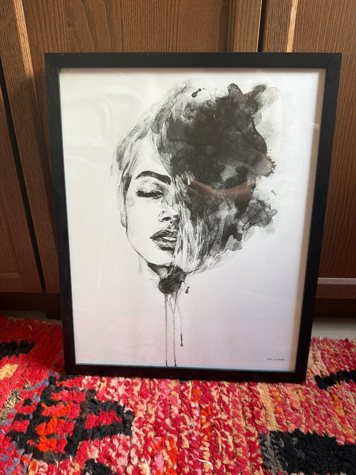 G&C Art Studio Print - Vrouw Gezicht - 40x50 cm, Ophalen, Print, Print/reproductie, Ingelijst