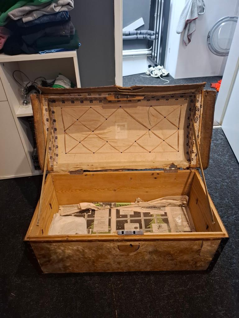 Antieke hutkoffer, Ophalen, Overige materialen, Minder dan 50 cm, Gebruikt