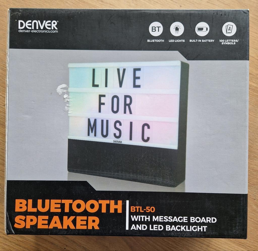Denver BTL-50 Bluetooth speaker met LED lichtbord, Audio, Tv en Foto, Luidsprekers, Ophalen of Verzenden, Nieuw