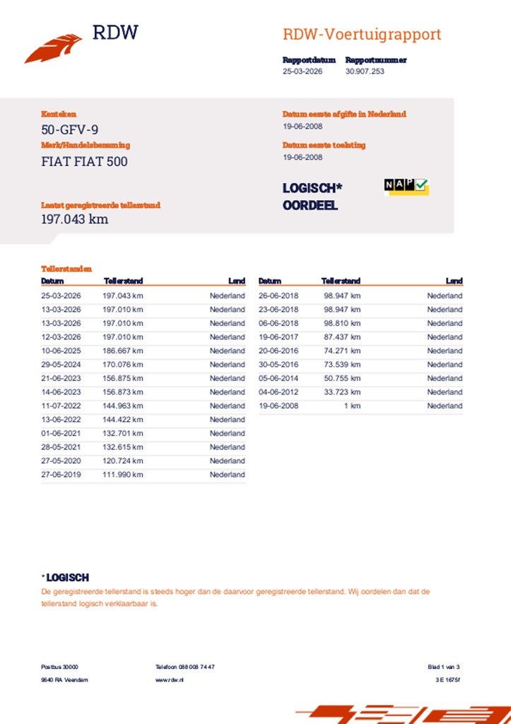 Fiat 500 1.2 Lounge PANODAK/LMVELGEN/AIRCO/NETTE AUTO/RIJDT, Auto's, Fiat, Voorwielaandrijving, Stof, Gebruikt, 4 cilinders