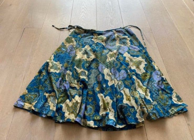 Batik rok one size wikkelrok nieuwstaat, Maat 38/40 (M), Blauw, Ophalen of Verzenden, Zo goed als nieuw