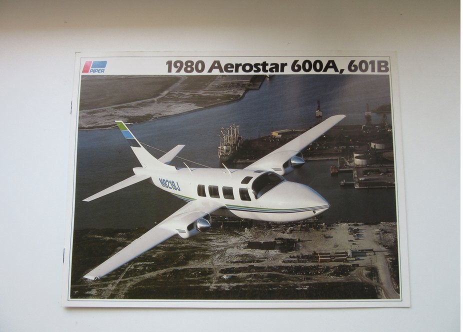 Piper brochure 1980 Aerostar 600A,601B, Verzenden, Gebruikt, Overige typen