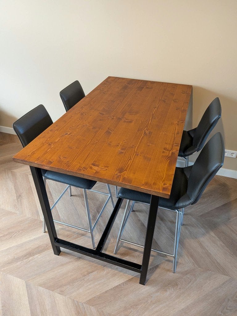 Eet-/bar tafel + 4 XOOON Stoelen, Ophalen, Gebruikt, 100 tot 150 cm, 50 tot 100 cm