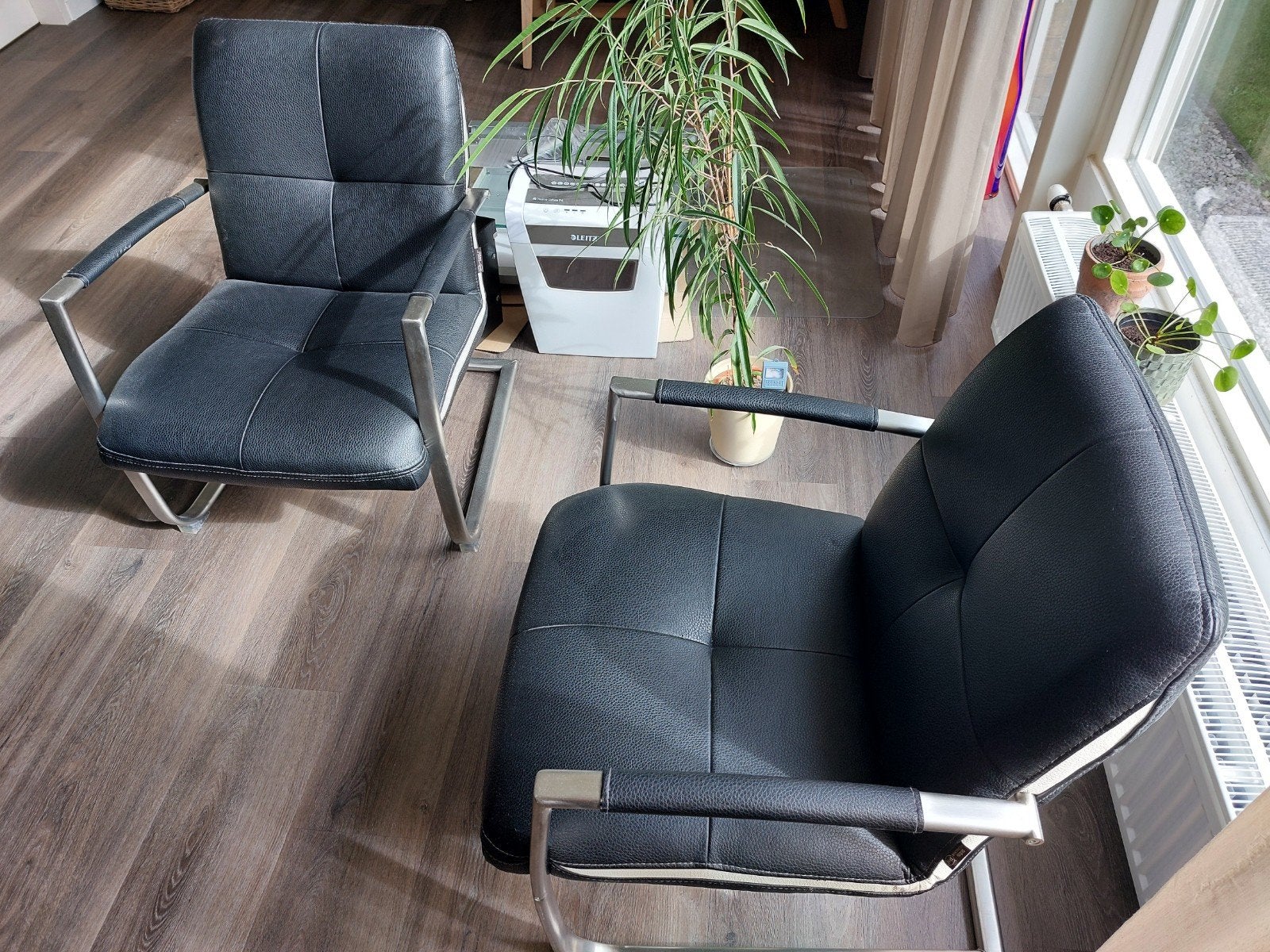 Henders & Hazel stoelen 2 stuks  zwart rvs H&H, Ophalen, Twee, Zwart, Modern