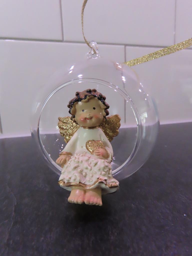 Glazen kerstbal met engeltje, Diversen, Ophalen, Zo goed als nieuw
