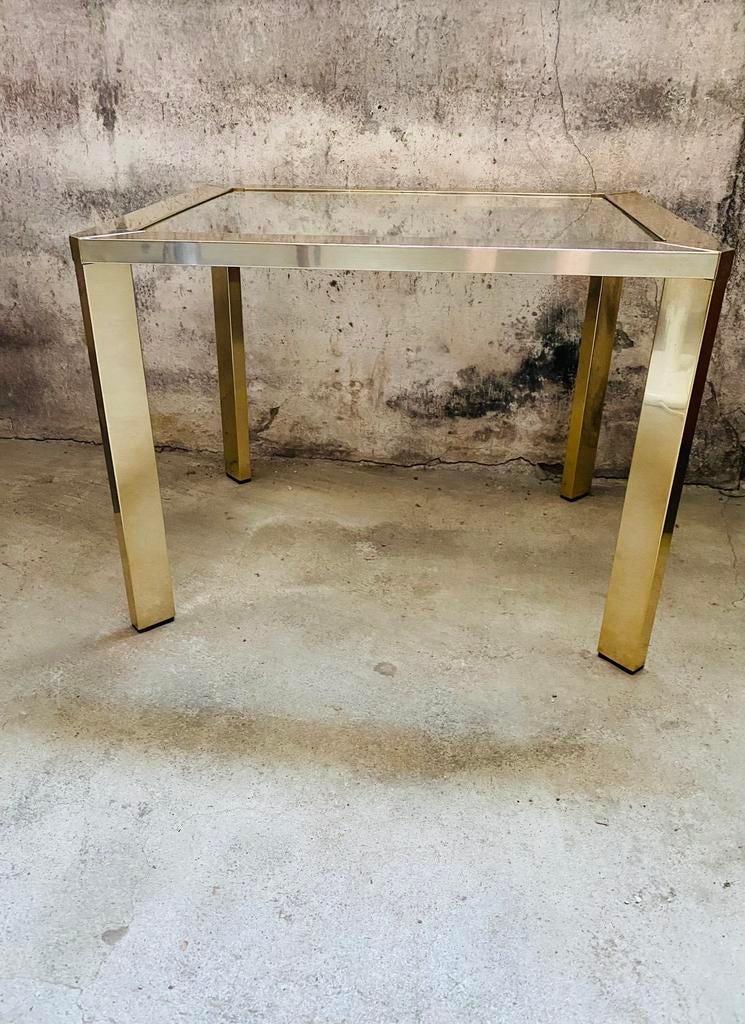 Pierre Vandel Paris goudkleurige bijzettafel, Ophalen of Verzenden, Huis en Inrichting