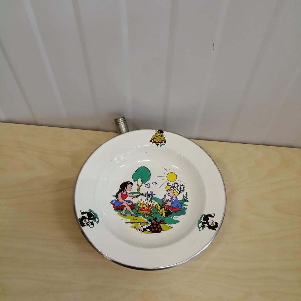 Antiek Warmhoudbordje / Papbordje, Antiek en Kunst, Ophalen of Verzenden