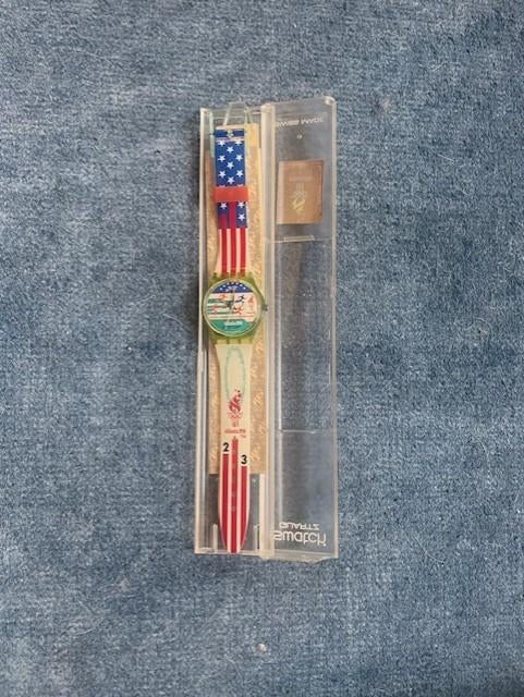 Swatch WatchAtlanta 1996 Olympic Games in originele doos, Kunststof, Polshorloge, Swatch, Kunststof