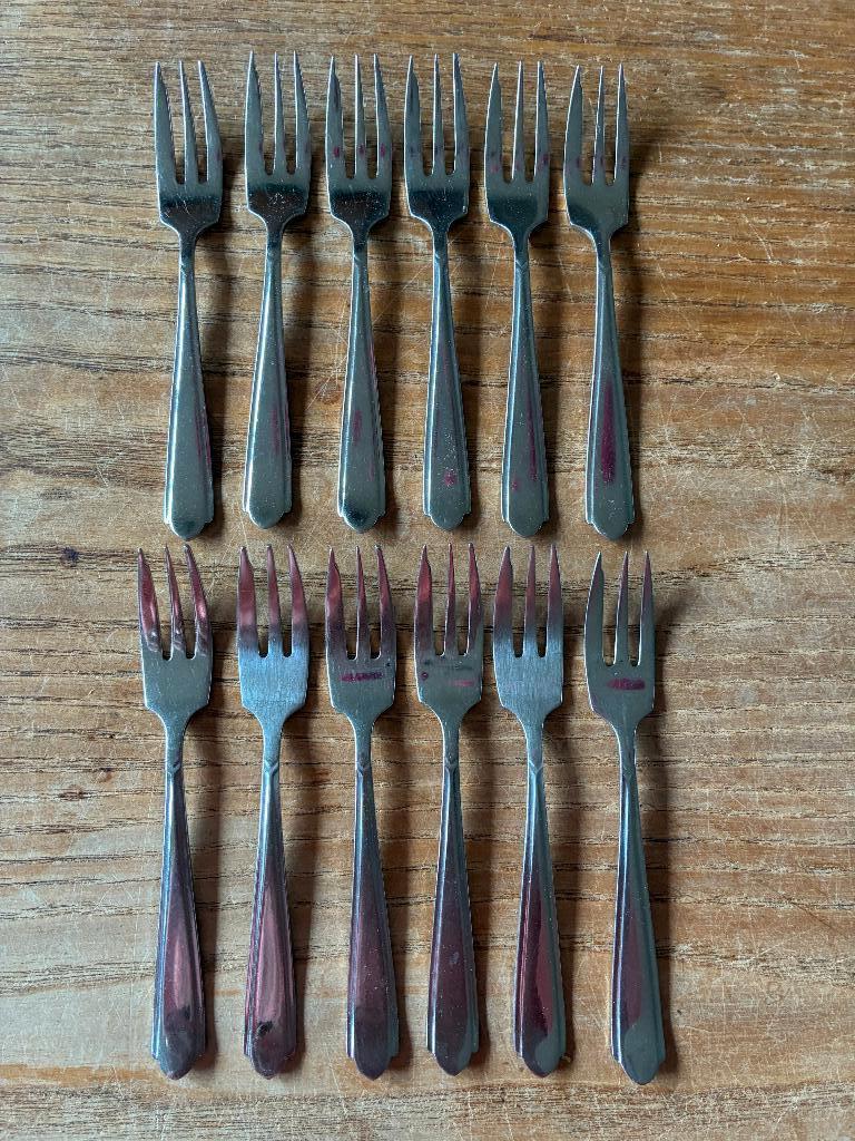 12x Vintage Gero Zilmeta 573 stropdas gebaksvorkjes, Ophalen of Verzenden