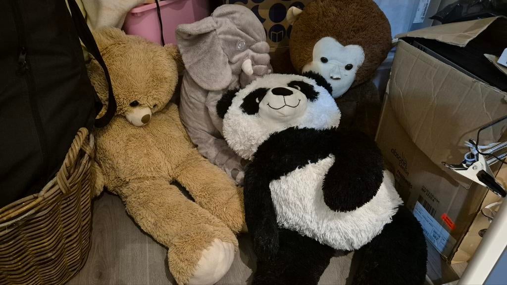 Reuze Knuffels - Panda, Olifant, Beer & Aap - Nieuwstaat!, Ophalen of Verzenden, Zo goed als nieuw, Beer
