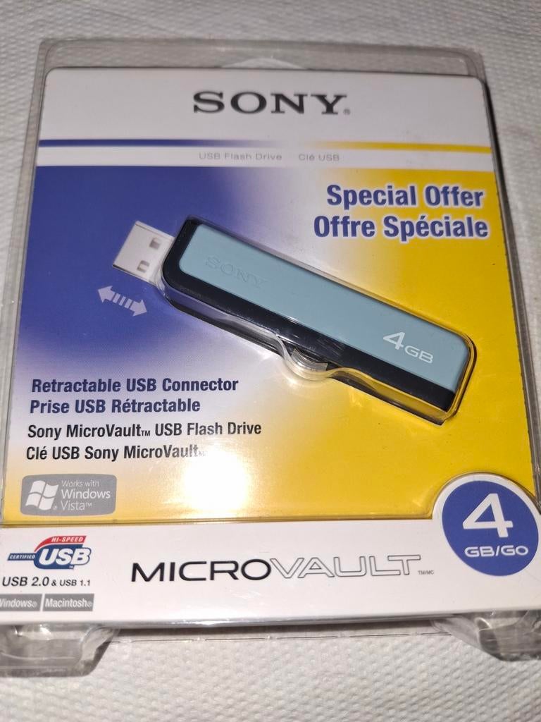 Sony MicroVault 4GB USB Stick - Nieuw in Verpakking, Computers en Software, USB Sticks, Ophalen of Verzenden, Nieuw, Sony, 4 GB