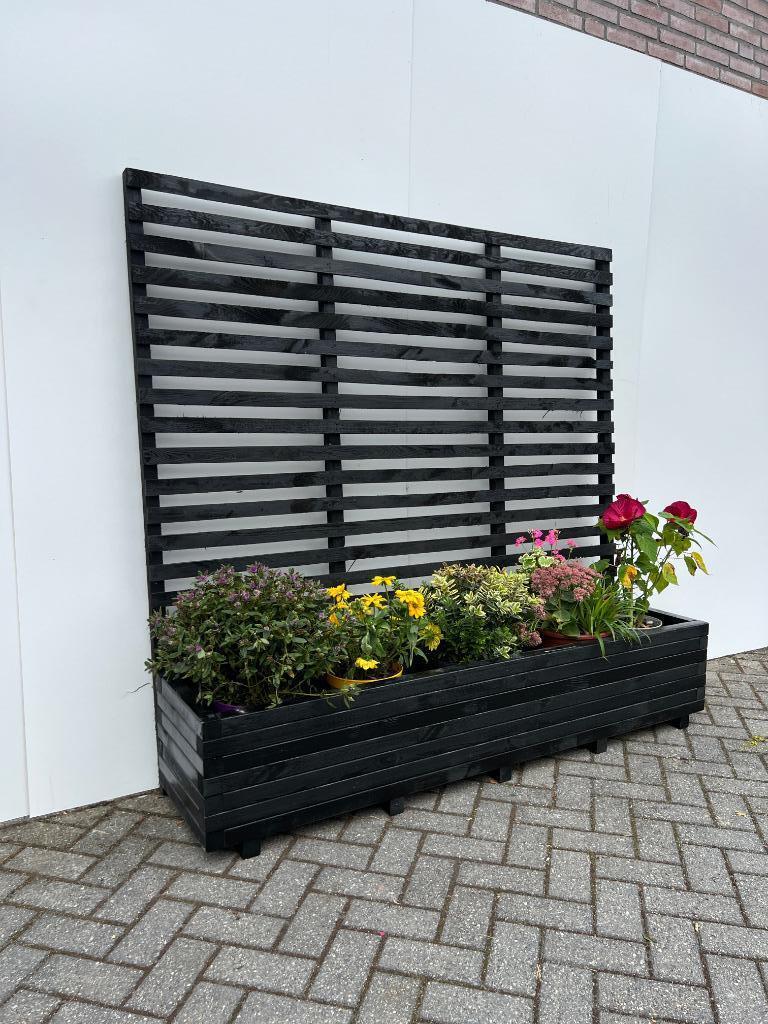 Grote houten plantenbak  180x40x36 met optie klimrek 176cm!, Toon van de Laarstraat 1 5701TK Helmond, 100 cm of meer, Nieuw, Ophalen of Verzenden