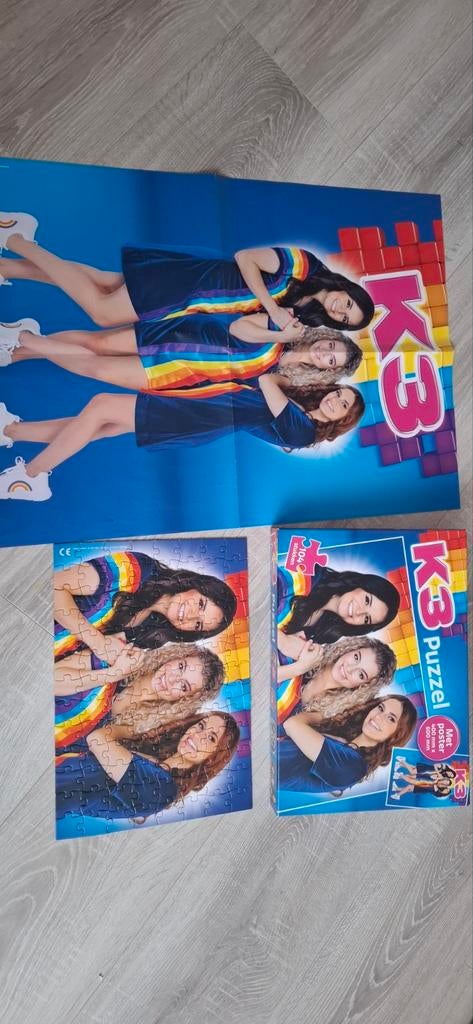 K3 puzzel met poster, Ophalen, Meer dan 50 stukjes, Zo goed als nieuw, 6 jaar of ouder