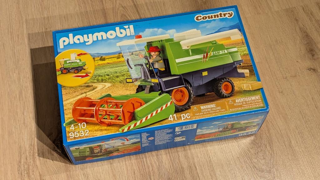 Playmobil Country 9532 maaidorser met figuur nieuw, Ophalen of Verzenden, Nieuw, Complete set