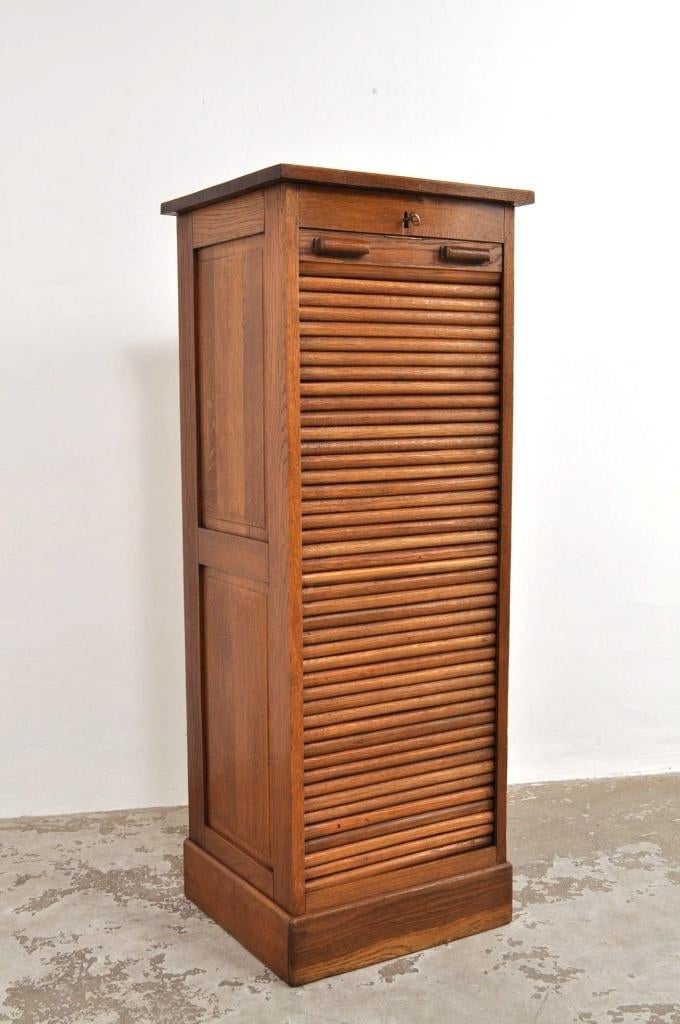 Antieke eiken roldeurkast archiefkast kast circa 1900, Minder dan 50 cm, Gebruikt, 100 tot 150 cm, Ophalen of Verzenden