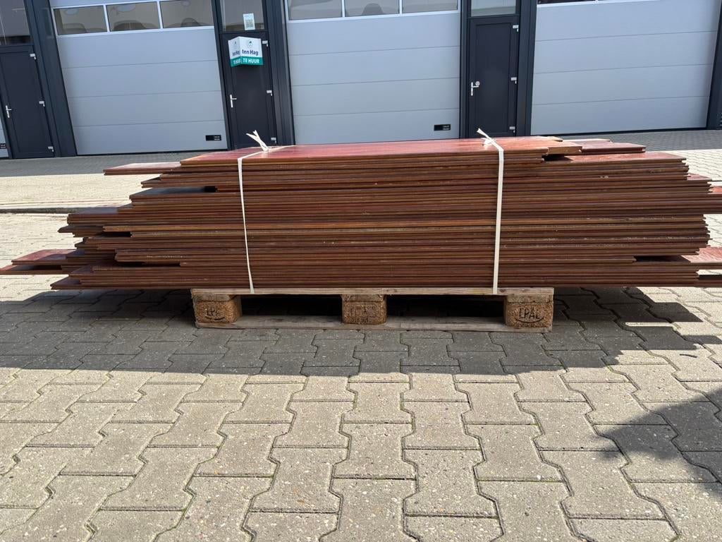 35 m2 massieve Ipe parketvloer. 18,5 cm breed 2 cm dik, Gebruikt, 2e hands product, 2e hands product, 2e hands product