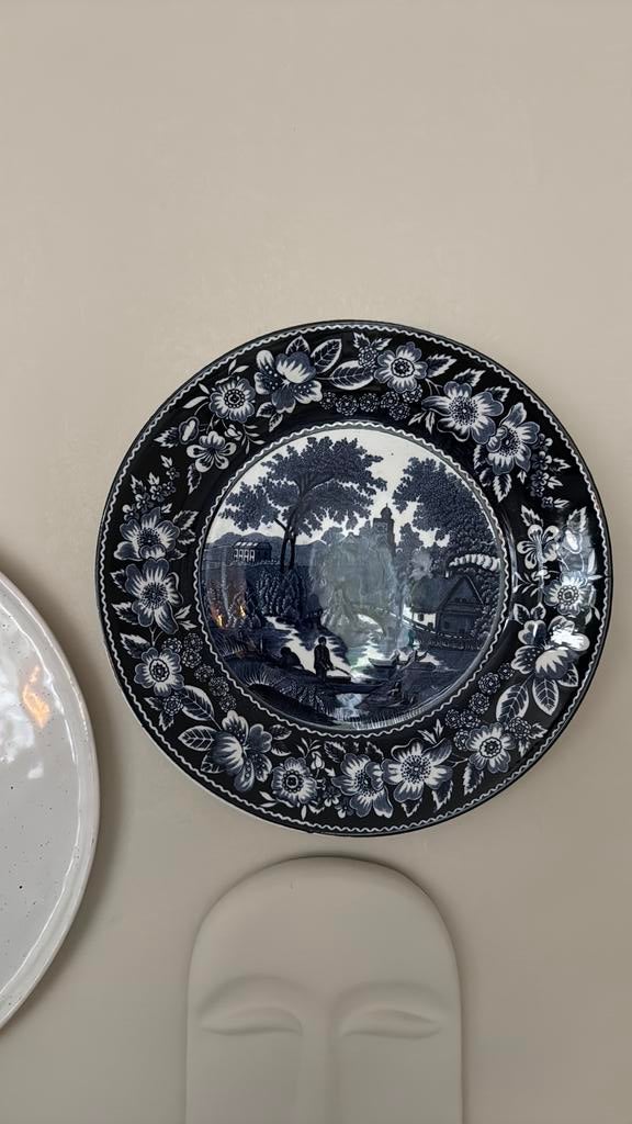 Société Céramique Wilderose bord – ca. 1900 – blauw wit, Antiek en Kunst, Antiek | Keramiek en Aardewerk, Ophalen