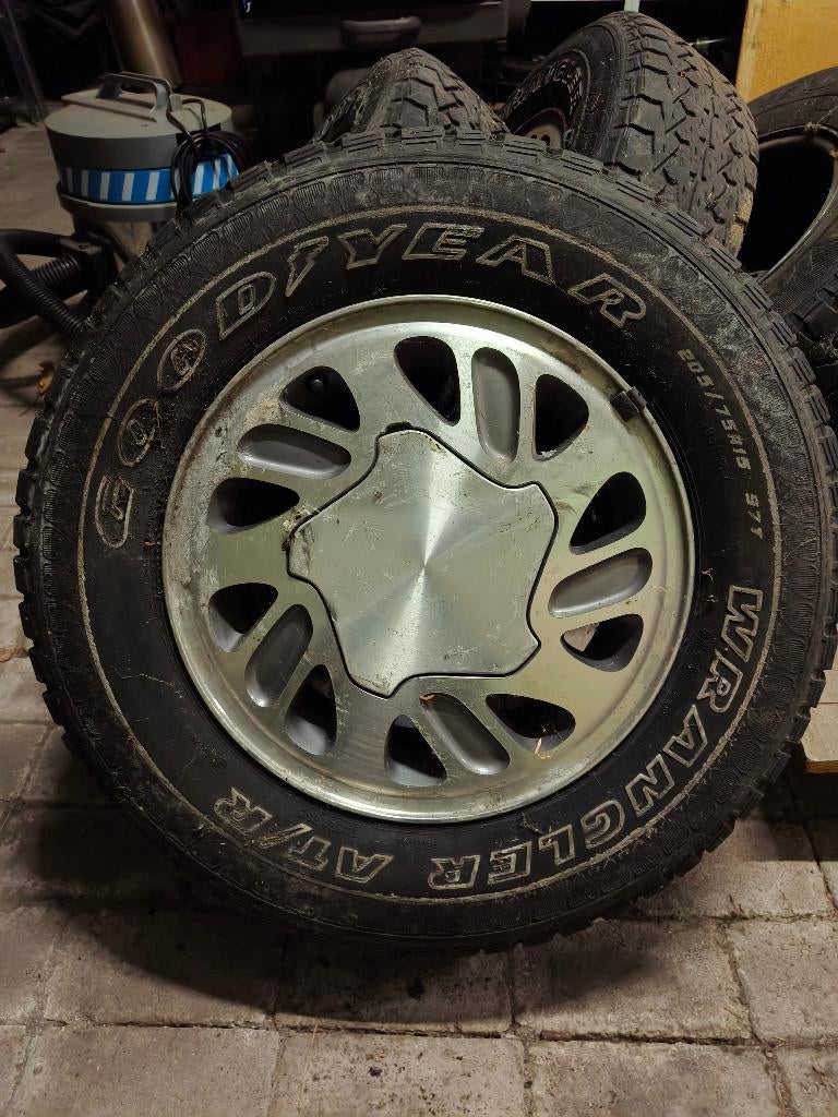 4 x Band en velg steek 5x115 origineel Jeep Wrangler?!, Ophalen, Gebruikt, 15 inch, Banden en Velgen