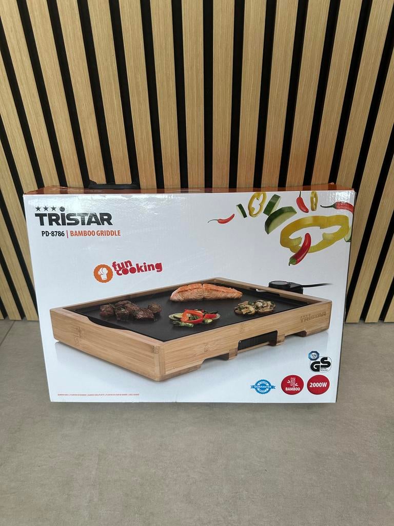 Tristar Grillplaat - PD-8786 Bamboo Griddle NOOIT GEBRUIKT, Witgoed en Apparatuur, Grillplaten, Ophalen of Verzenden, Zo goed als nieuw