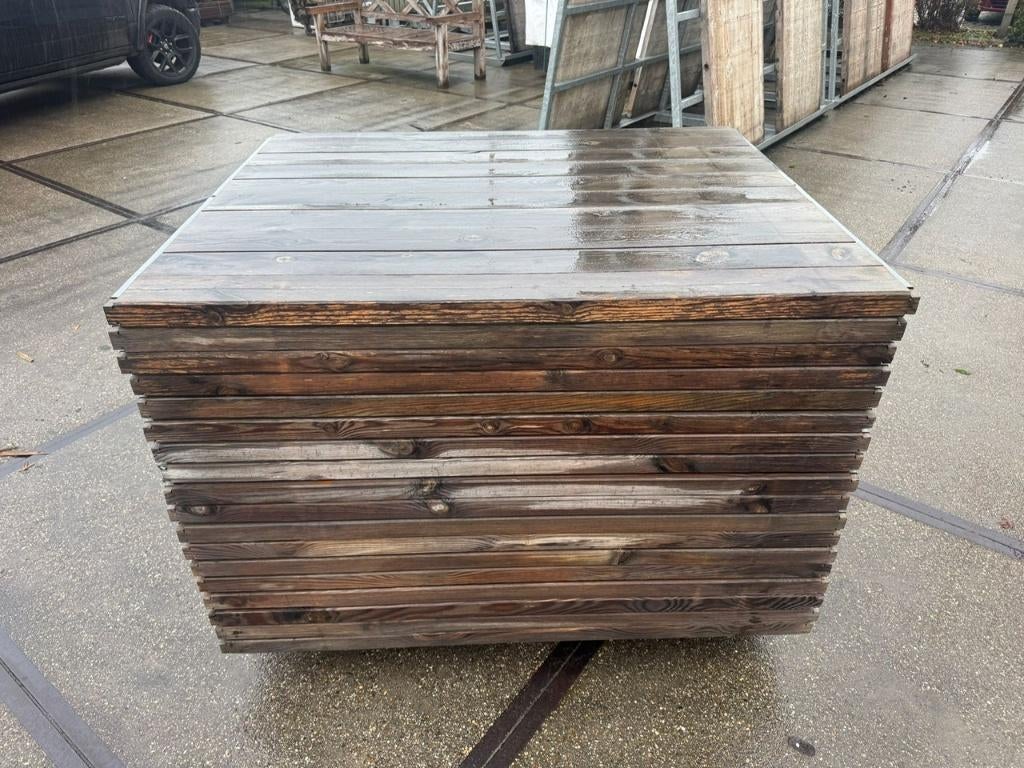 OPRUIMING Steenschotten 140x110x5cm, Tuin en Terras, Terrasdelen en Vlonders, Gebruikt, Hout, Ophalen