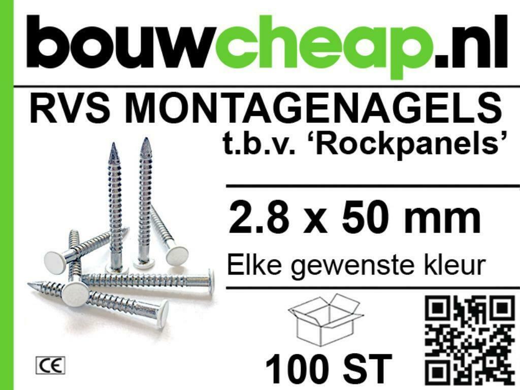 ROCKPANELSPIJKERS RVS EN SCHROEVEN GOEDKOPER UH UH KAN NIET., Doe-het-zelf en Verbouw, Platen en Panelen, Ophalen of Verzenden