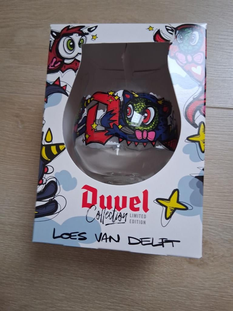 3 Duvel glazen Loes van Delft, Ophalen of Verzenden, Nieuw, Jongen of Meisje