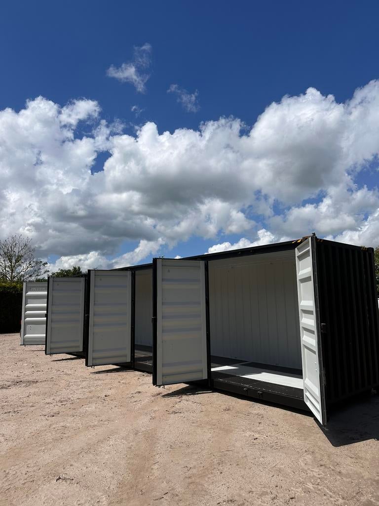 Nieuwe 40 ft high cube zwart met 4 zijdeuren, Ophalen of Verzenden