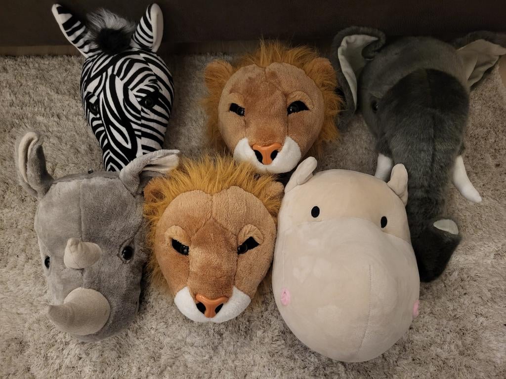 Pluche Dierenkoppen voor aan de Muur, Ophalen, Gebruikt, Overige typen