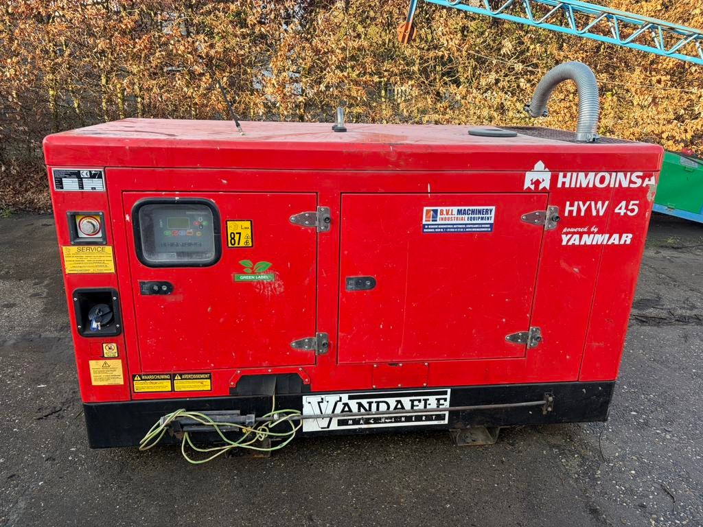Himoinsa HYW 45 kVA Yanmar silent aggregaat, Doe-het-zelf en Verbouw, Aggregaten, Verzenden, Zo goed als nieuw, Dieselolie