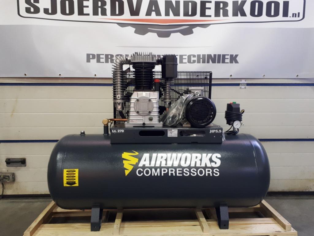 ACTIE AIRWORKS K30/270 INDUSTRIE COMPRESSOR 5,5pk, Doe-het-zelf en Verbouw, Compressors, Nieuw, 10 bar of meer, 100 liter of meer