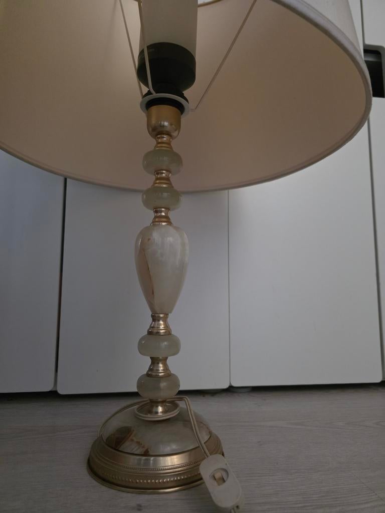 Vintage lamp lampenvoet onyx, Huis en Inrichting, Lampen | Tafellampen, Ophalen of Verzenden, Zo goed als nieuw, Minder dan 50 cm