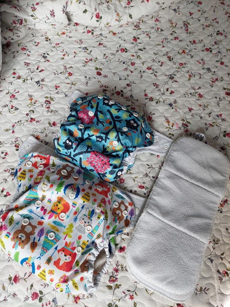 Milovia: 2 overbroekjes (newborn+one size) + 6 boosters, Kinderen en Baby's, Overige merken, Gebruikt, Overige typen, Ophalen of Verzenden