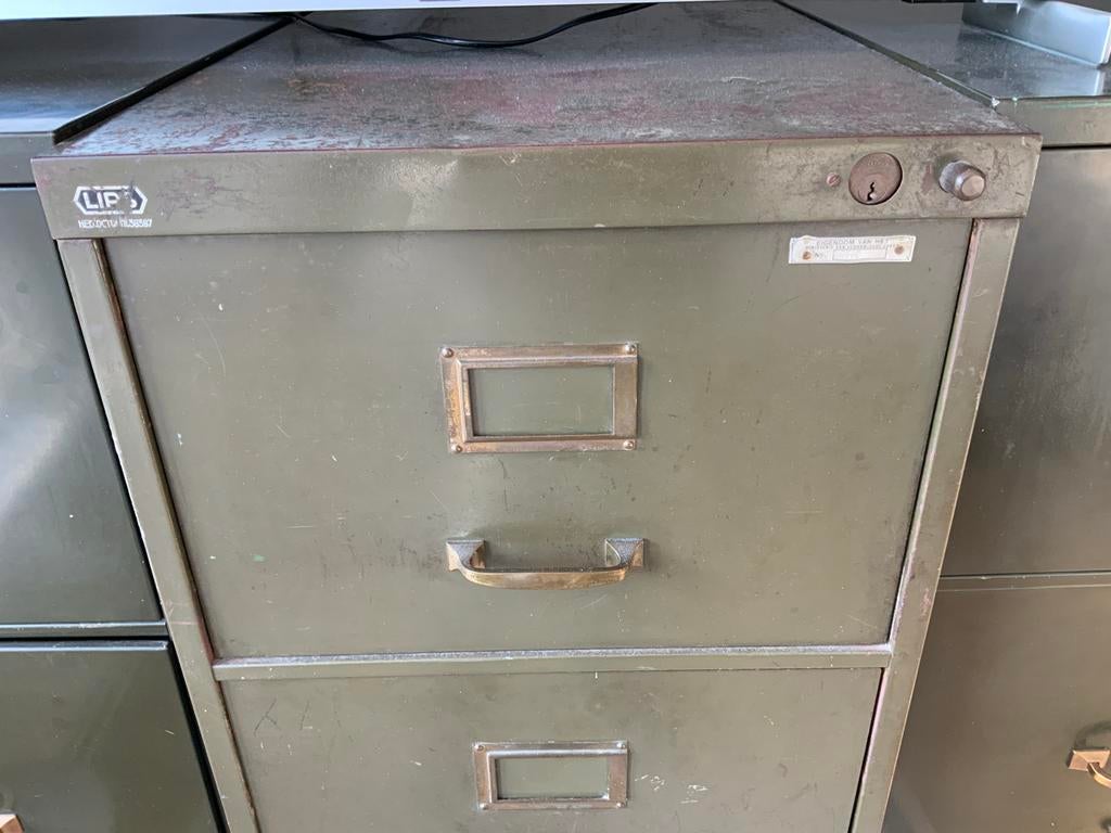 Vintage Metalen Archiefkast, Ophalen, Minder dan 50 cm, Gebruikt, 100 tot 150 cm