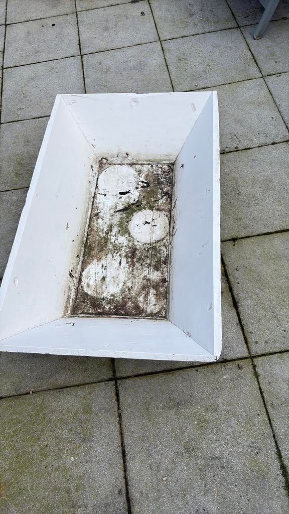 Oude houten bak/ trog bloembak, Overige materialen, Gebruikt, Ophalen of Verzenden, Balkon